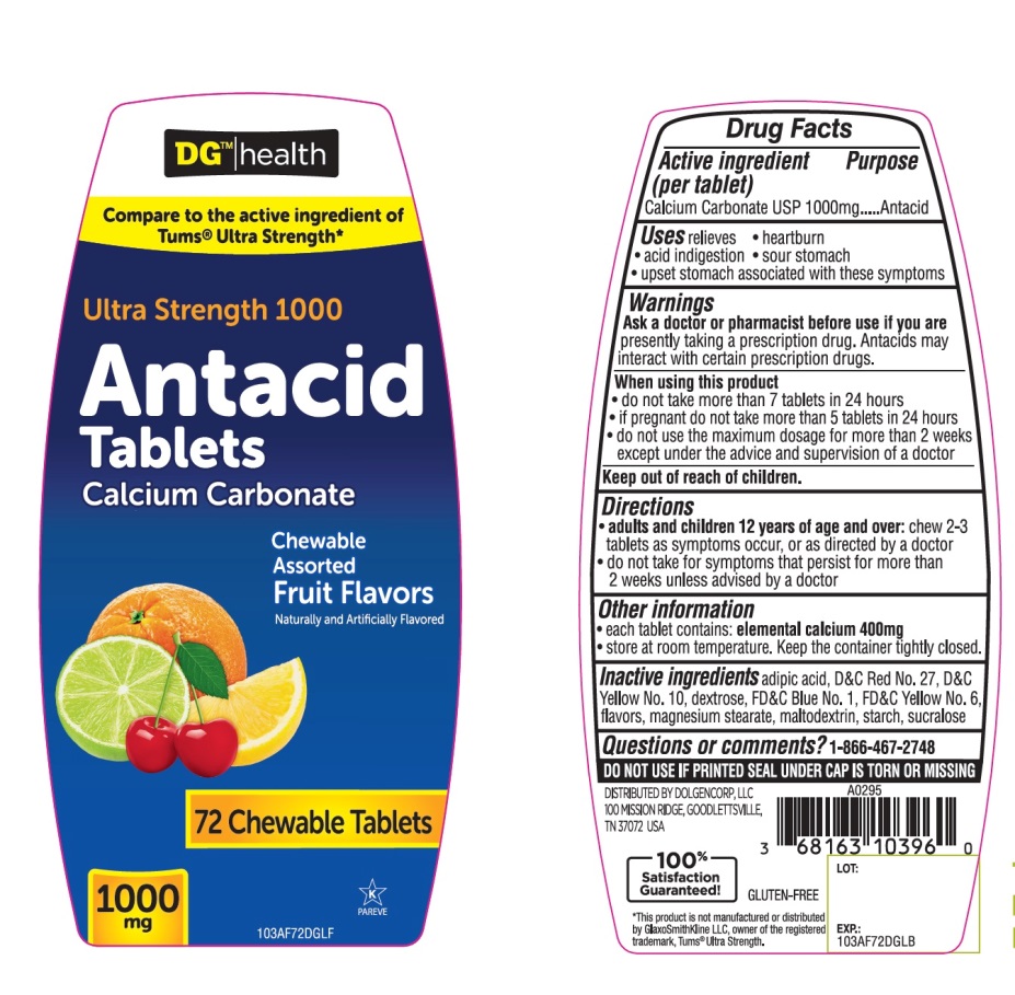 Pill image for ultra strength antacid assorted fruit calcium carbonate 72 chewable tablets