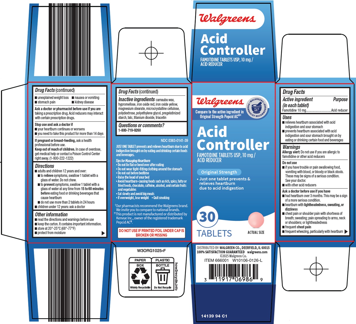Pill image for Walgreen Co. Acid Controller Drug Facts