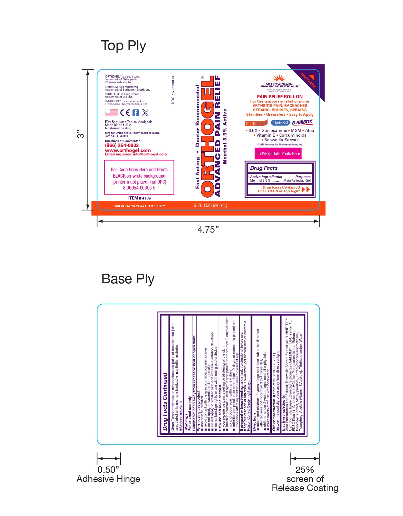 Pill image for Orthogel Menthol 3.5% Roll On 