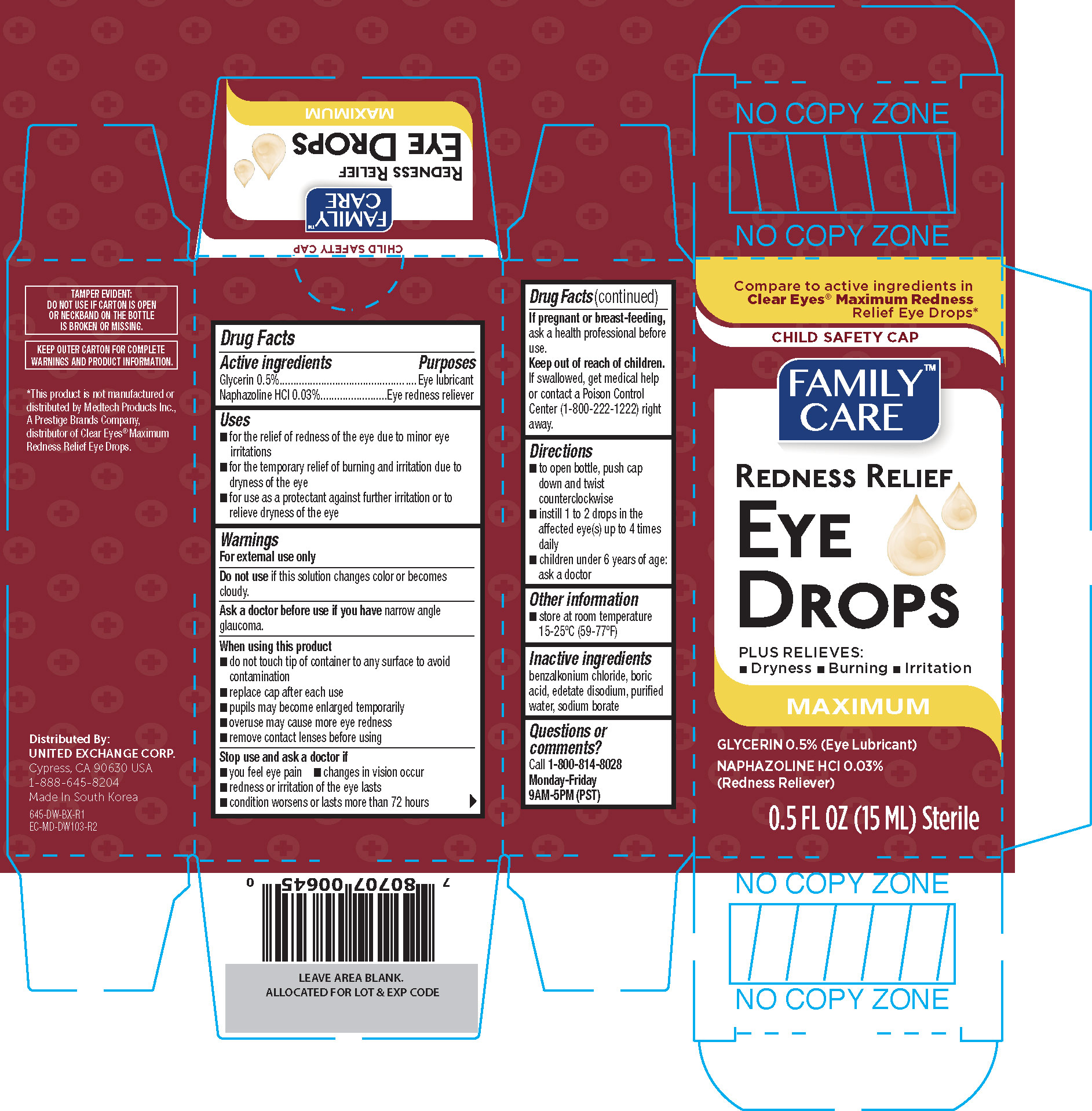 Pill image for Family Care Maximum Redness Relief Eye Drops 0.5oz 645, 2019 Dw