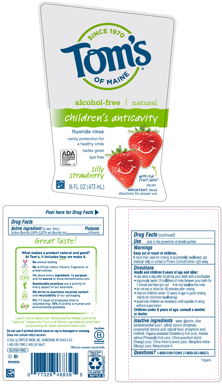 Pill image for Tom's Children's Anticavity Mouthwash Silly Strawberry