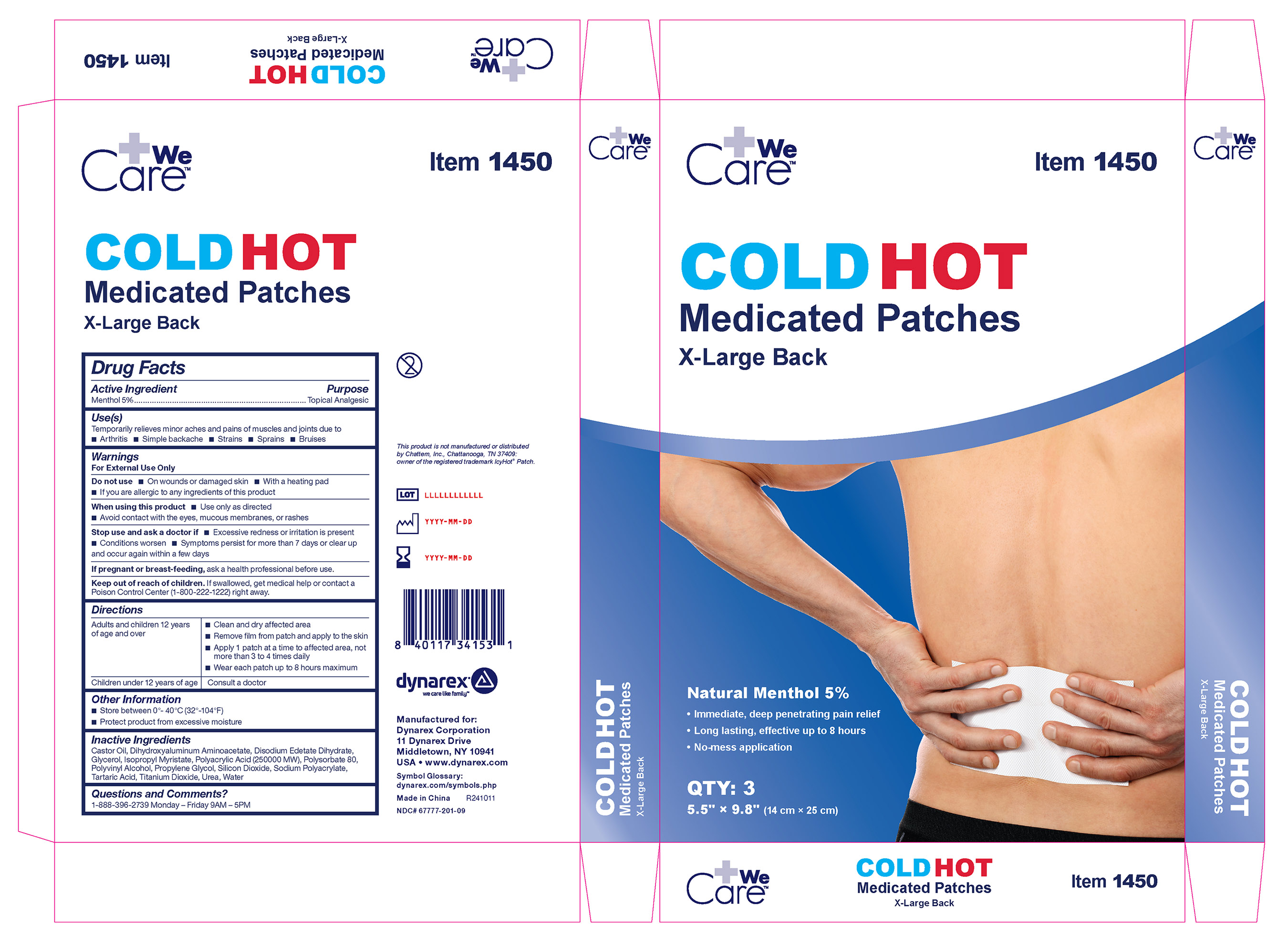 Pill image for 1451 Cold/hot Medictaed Patches Arm/neck 67777-201-10