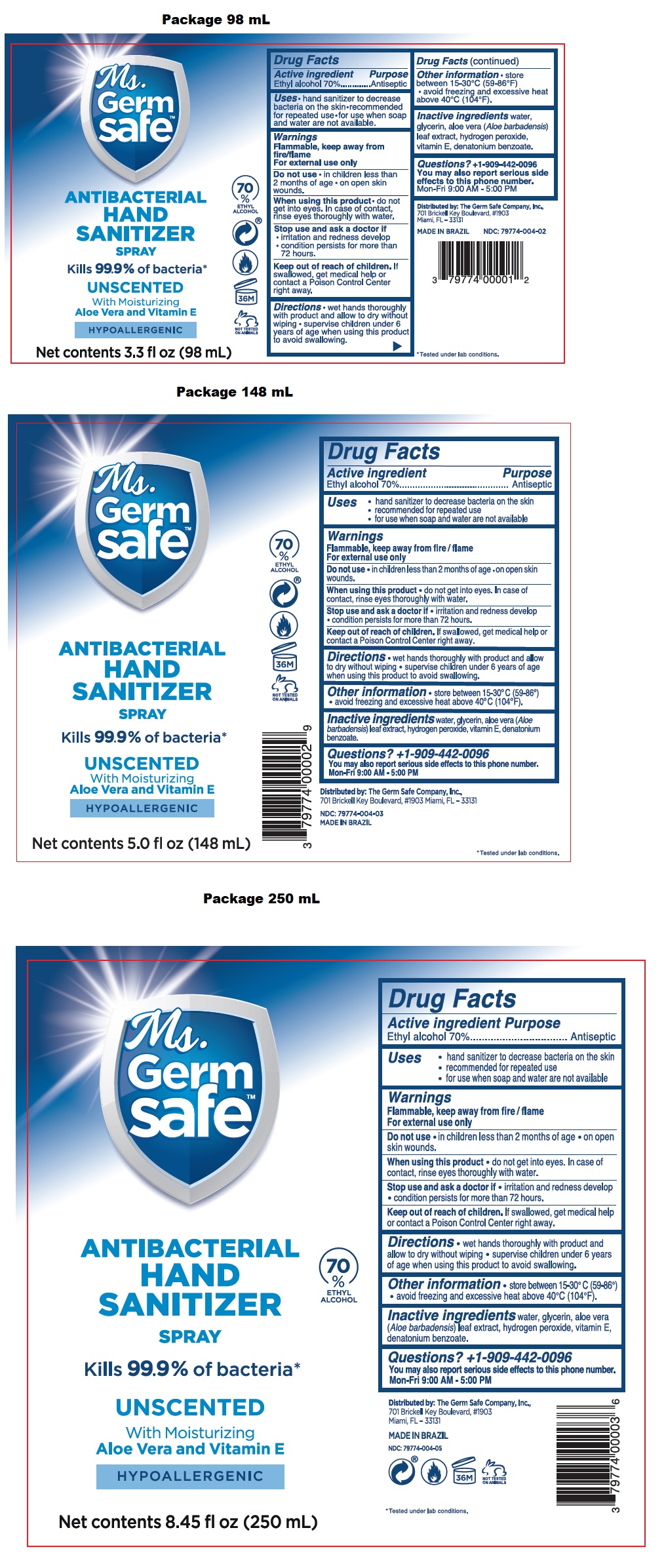 Pill image for Ms. Germsafe™ Antibacterial Hand Sanitizer Spray Unscented