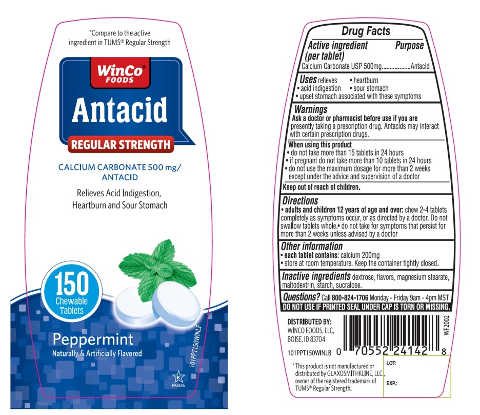 Pill image for winco® foods antacid regular strength peppermint flavor antacid drug facts