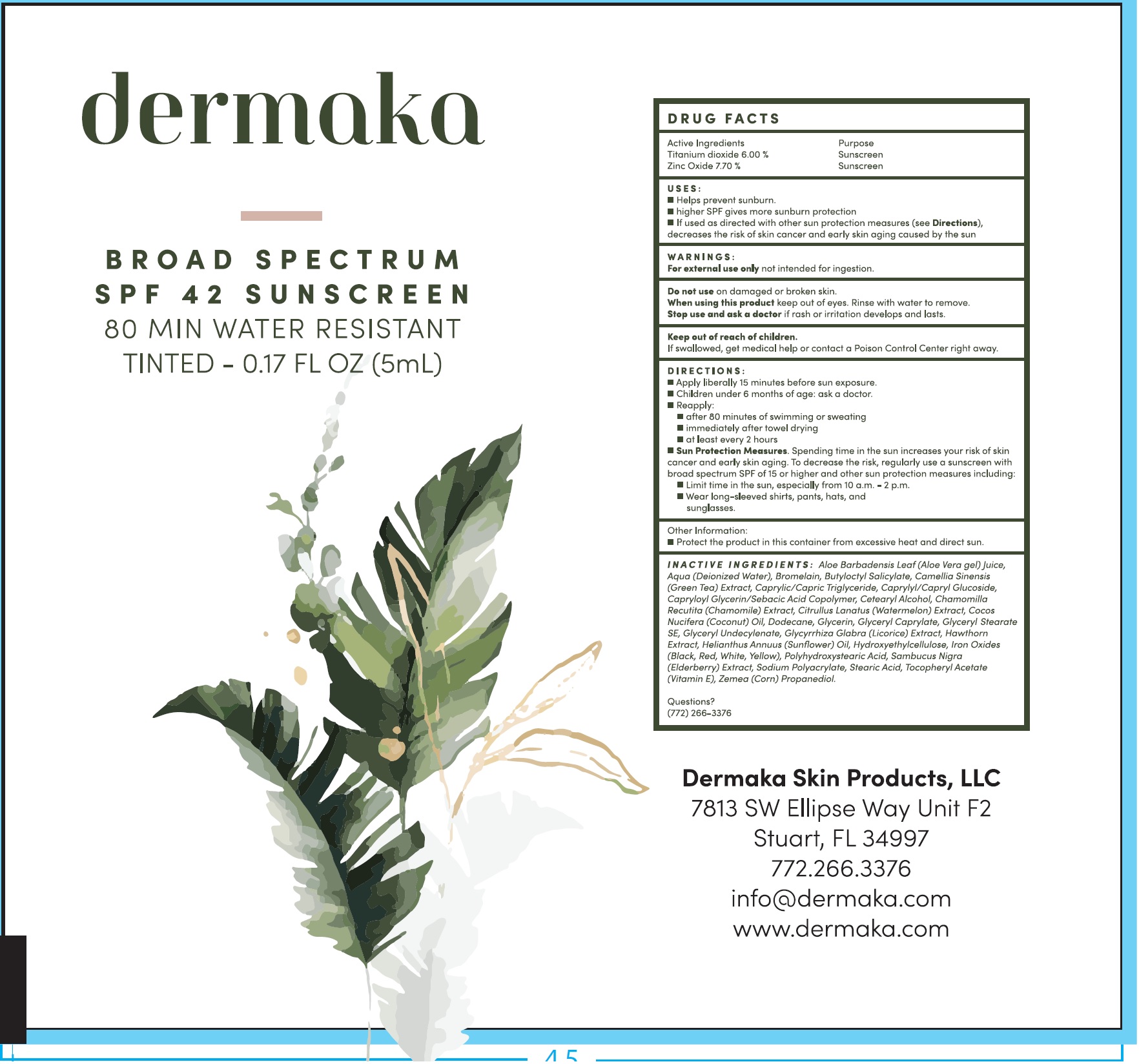 Pill image for Dermaka Sunscreen Spf 42, Tinted