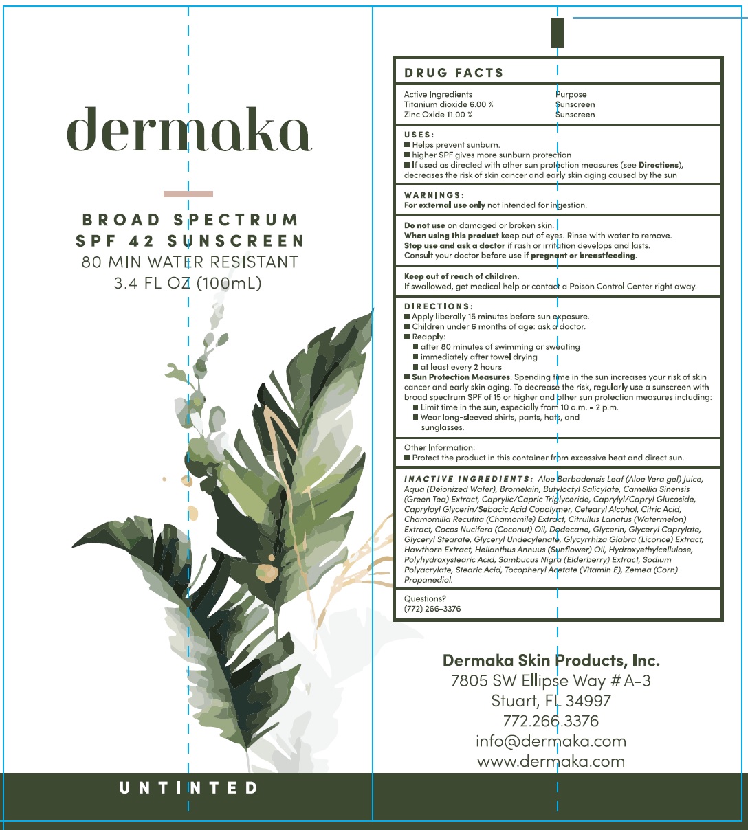 Pill image for Dermaka Broad Spectrum Spf-42 Sunscreen Untinted
