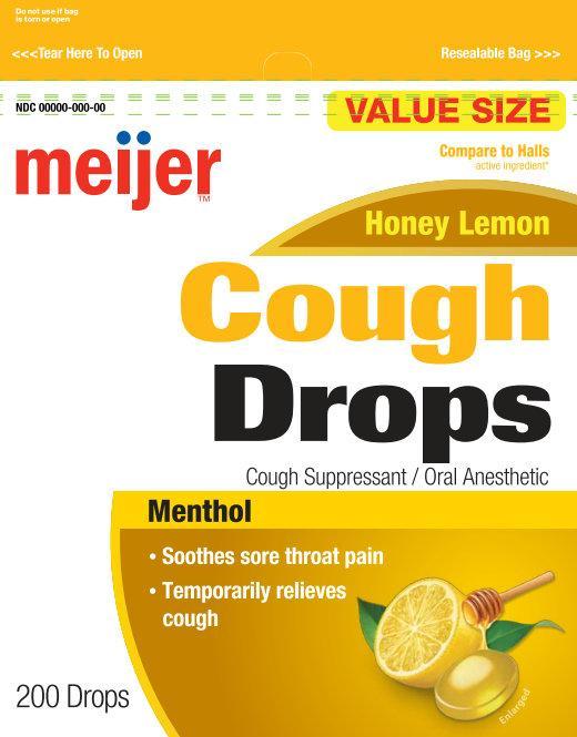 Pill image for Meijer honey Lemon cough Drops