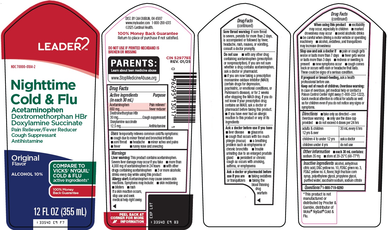 Pill image for Cardinal Health Nighttime Cold & Flu Drug Facts
