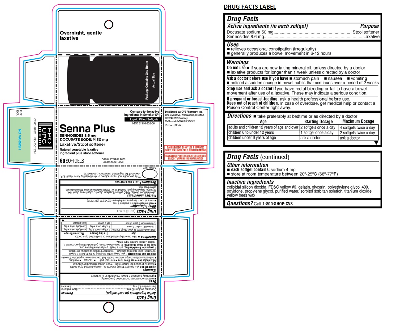 Pill image for Cvs Health Senna Plus Laxative/stool Softener Softgels