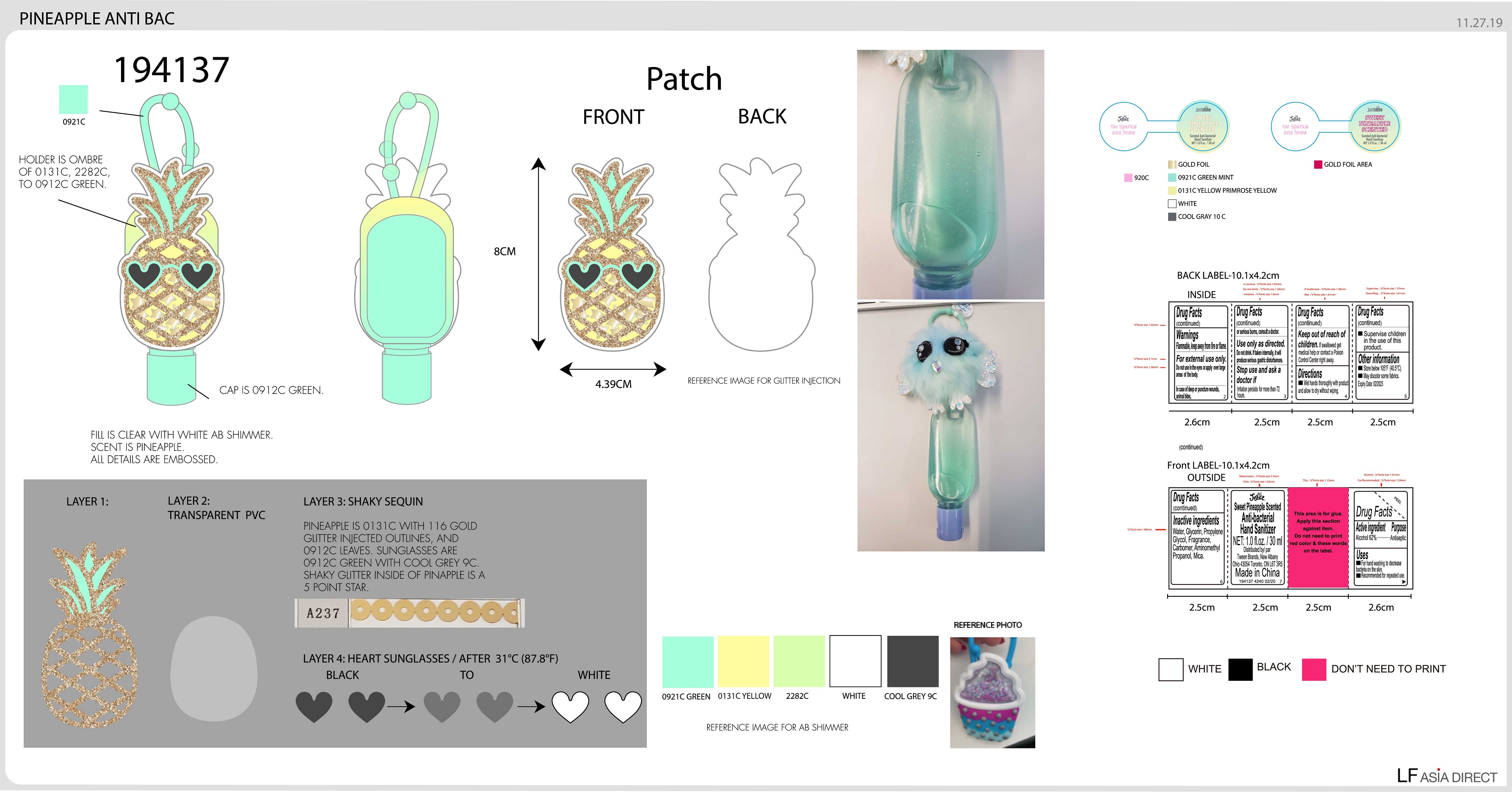 Pill image for justice sweet pineapple scented anti-bacterial hand sanitizer