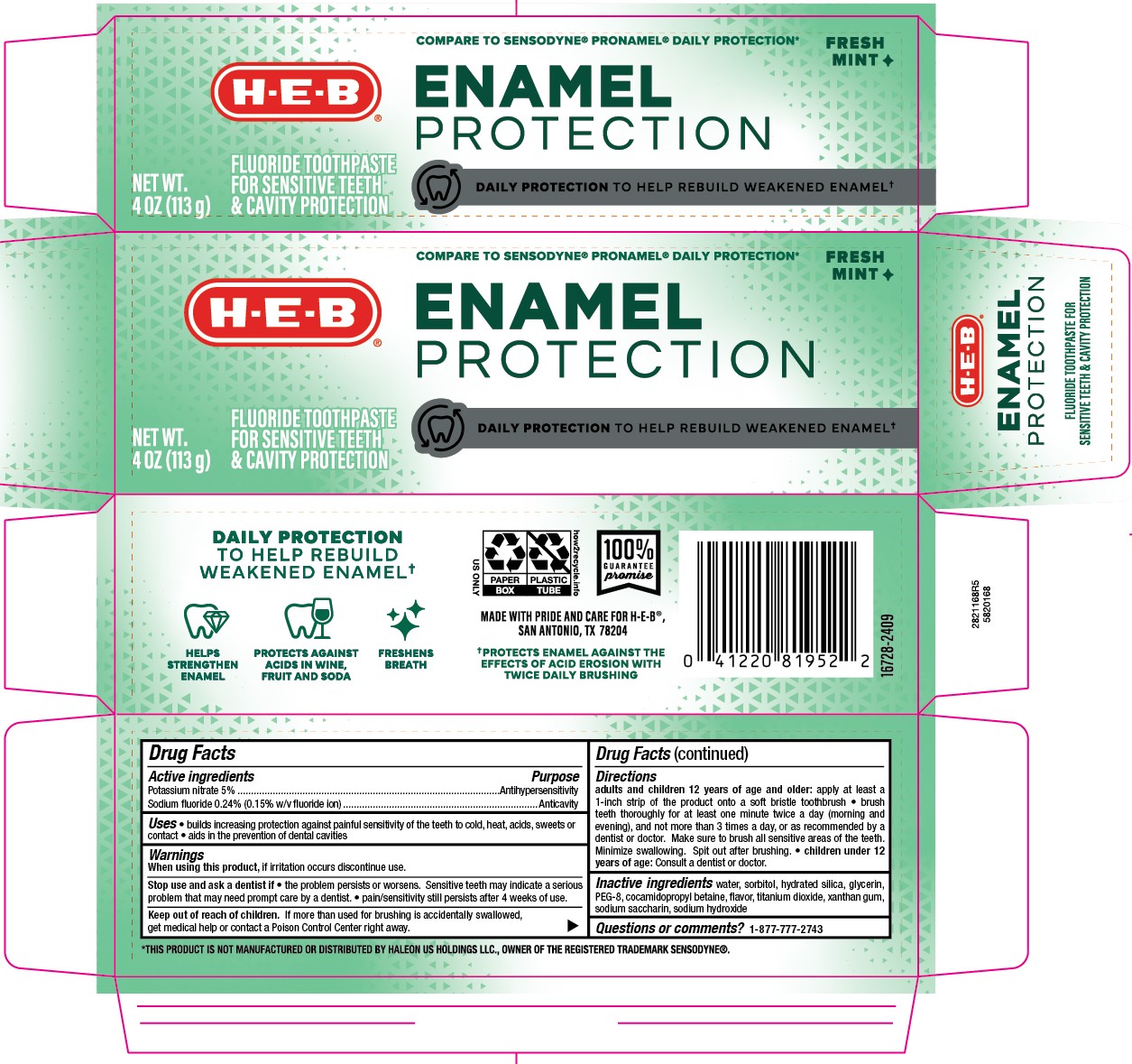 Pill image for 5820168 Heb Sens Enamel Protection Whitening Mint