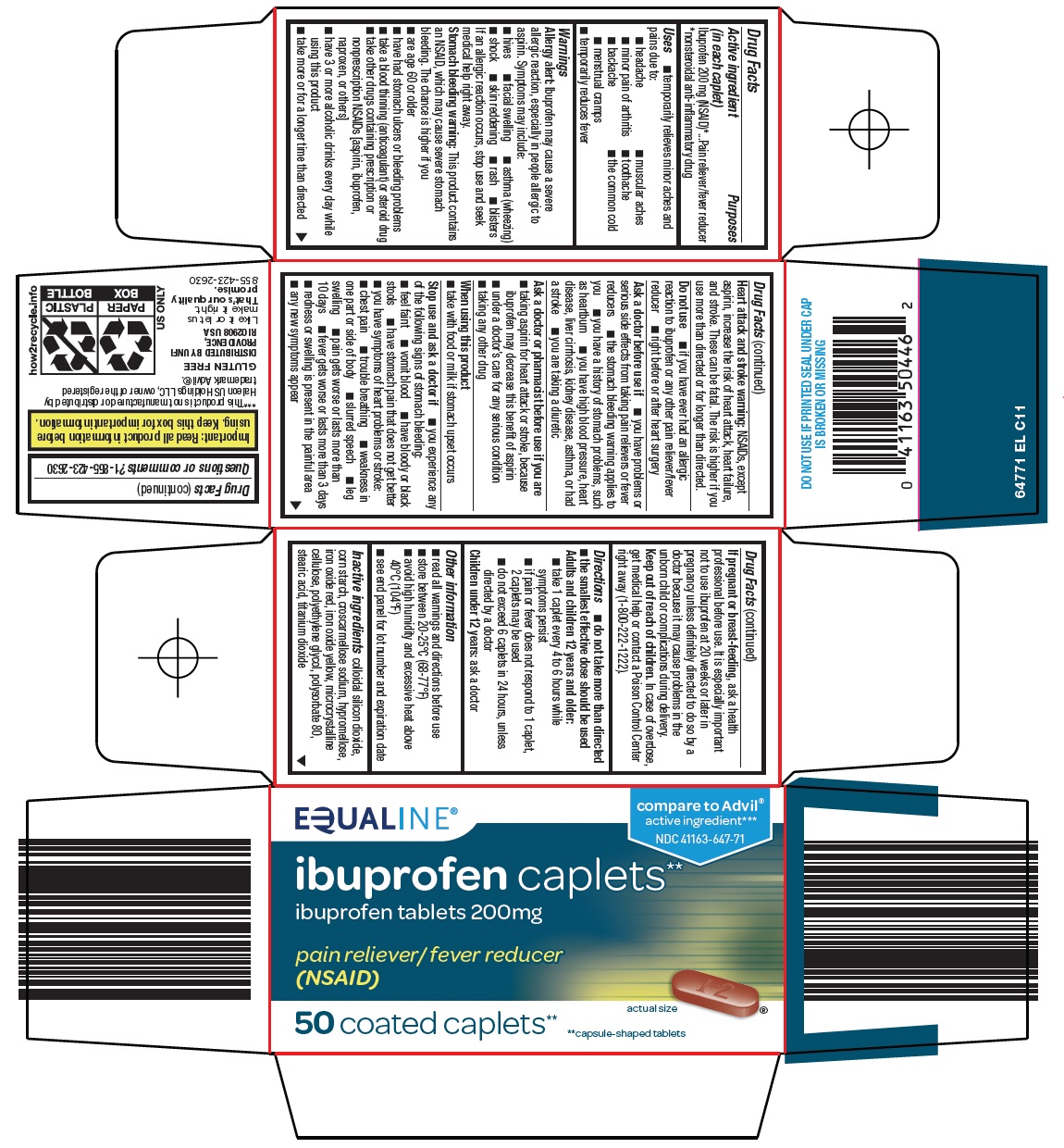 Pill image for Supervalu Inc. Ibuprofen Caplets Drug Facts