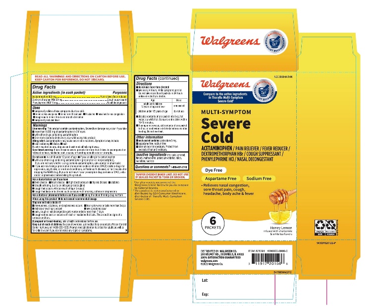 Pill image for Walgreens Multi-symptom Wal-flu Severe Cold Green Tea And Honey Lemon Flavors 6 Packets