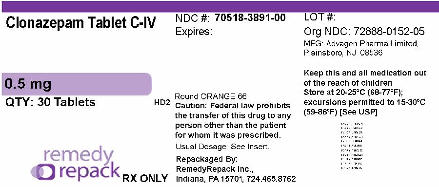 Pill image for Clonazepam Tablets, Usp