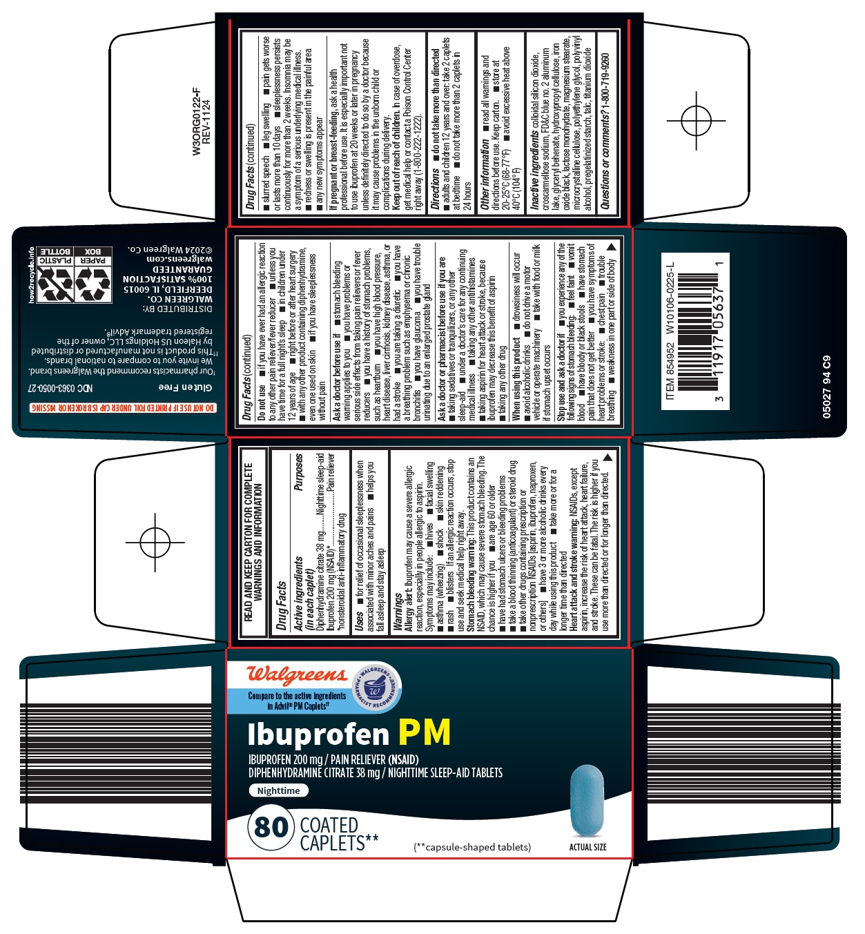 Pill image for Walgreen Co. Ibuprofen Pm Drug Facts