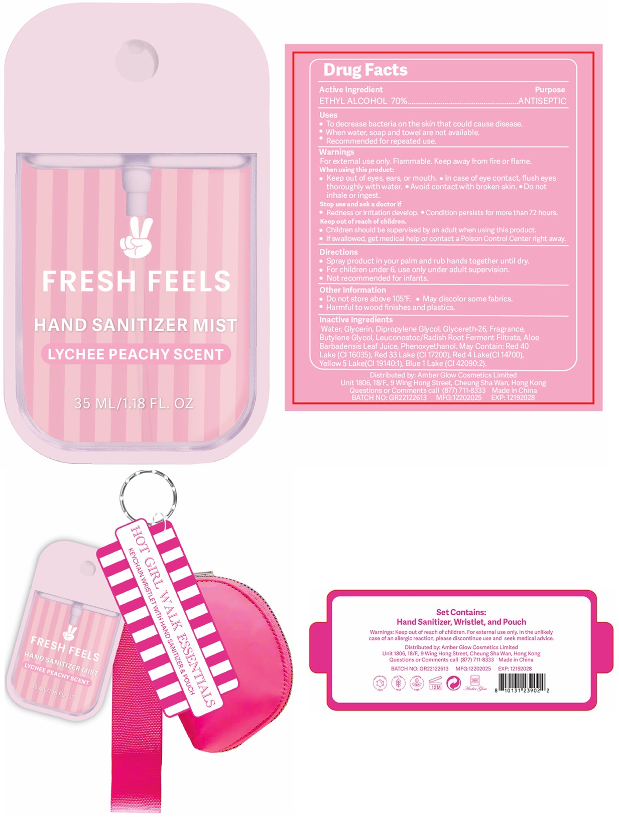 Pill image for Fresh Feels Hand Sanitizer Mist Lychee Peachy Scent