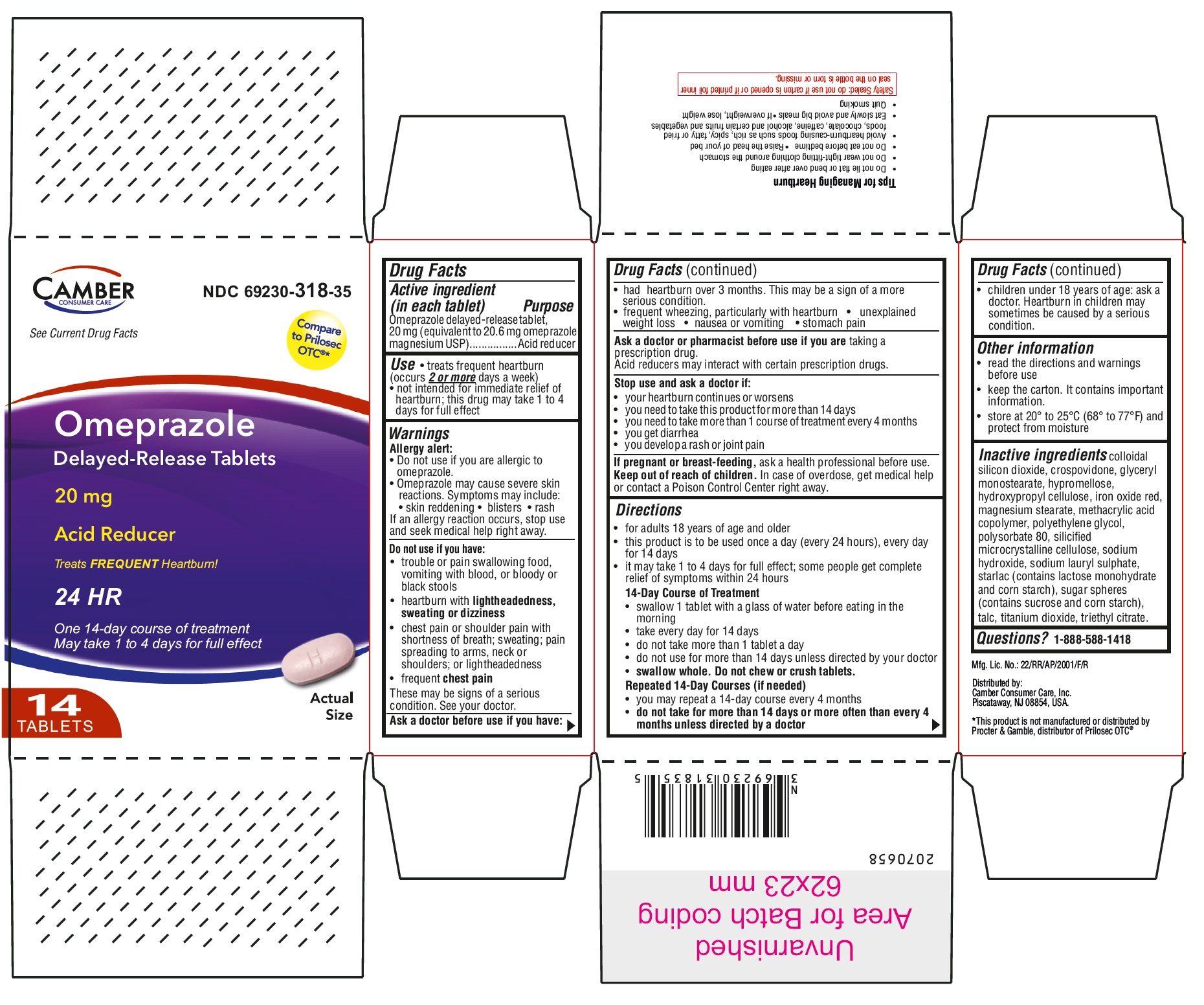 Pill image for Omeprazole Delayed-release Tablets, 20 Mg/acid Reducer