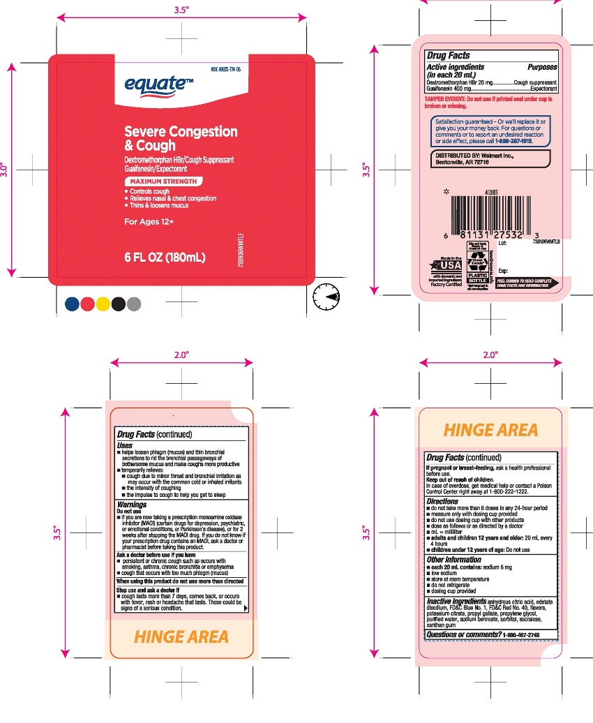 Pill image for Equate Maximum Strength Mucus Relief Severe Congestion And Cough 6 Fl Oz