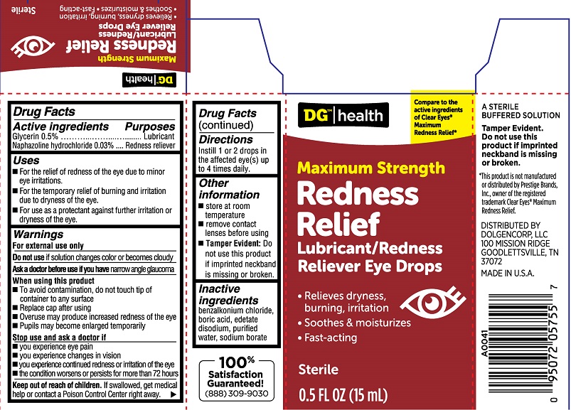 Pill image for Dg Health Maximum Strength Redness Relief (pld)