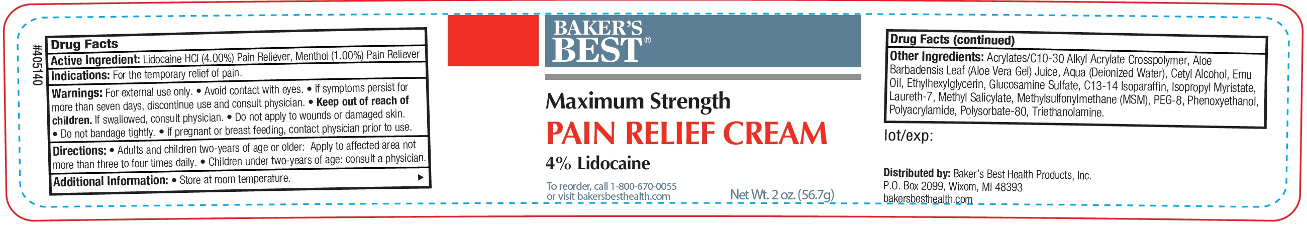 Pill image for Baker's Best Maximum Strength Pain Relief
