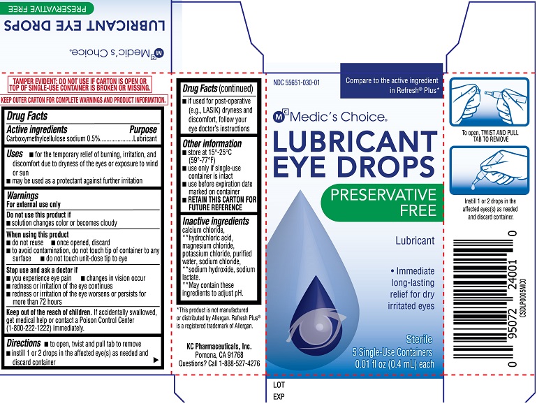 Pill image for Medics Choice Lubricant Eye Drops 0.4ml 5ct.