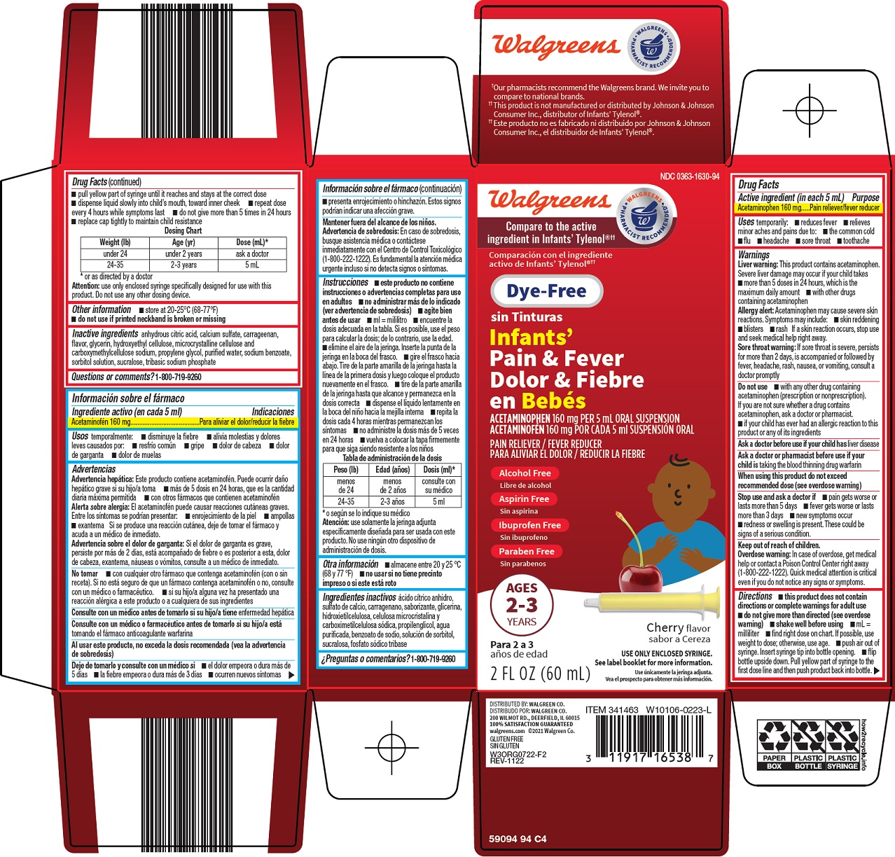 Pill image for Walgreen Co. Infants’ Pain & Fever Drug Facts