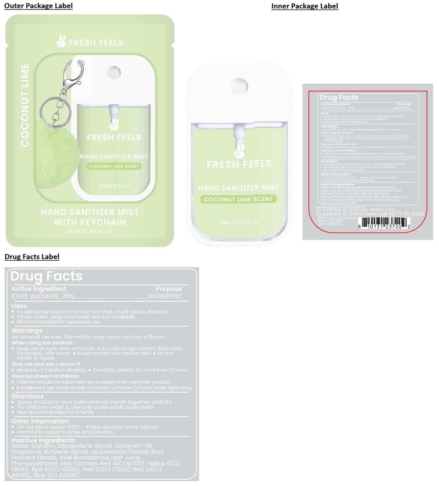 Pill image for Fresh Feels Hand Sanitizer Mist Coconut Lime Scent