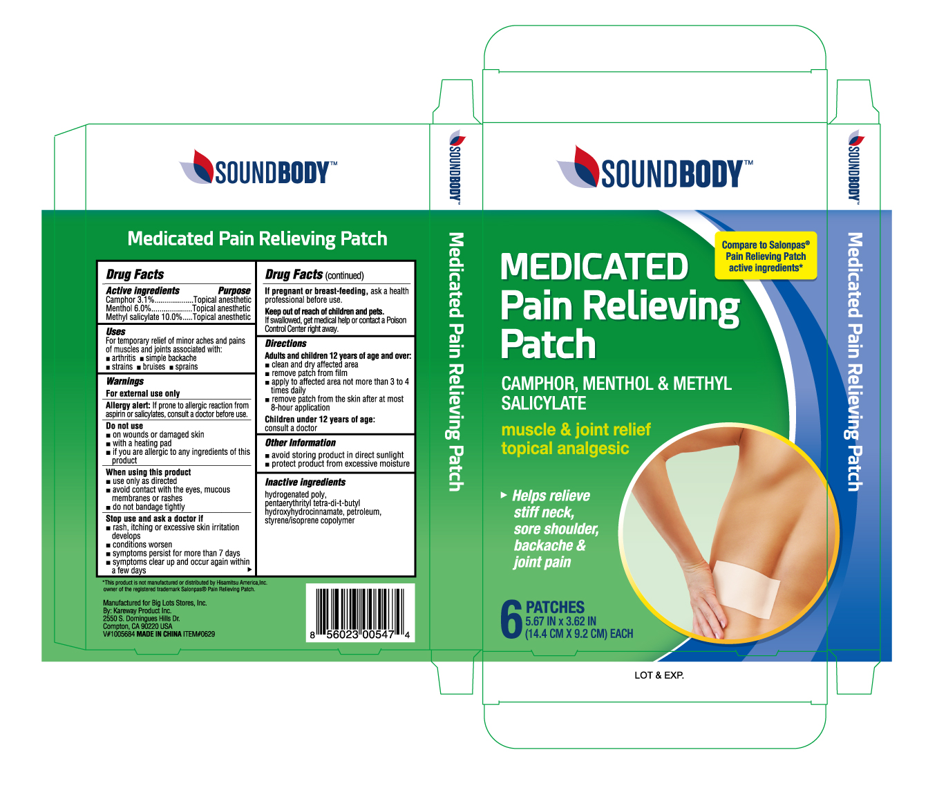 Pill image for Soundbody Medicated Pain Relief Patch