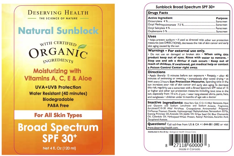 Pill image for Deserving Health Natural Sunblock Lotion