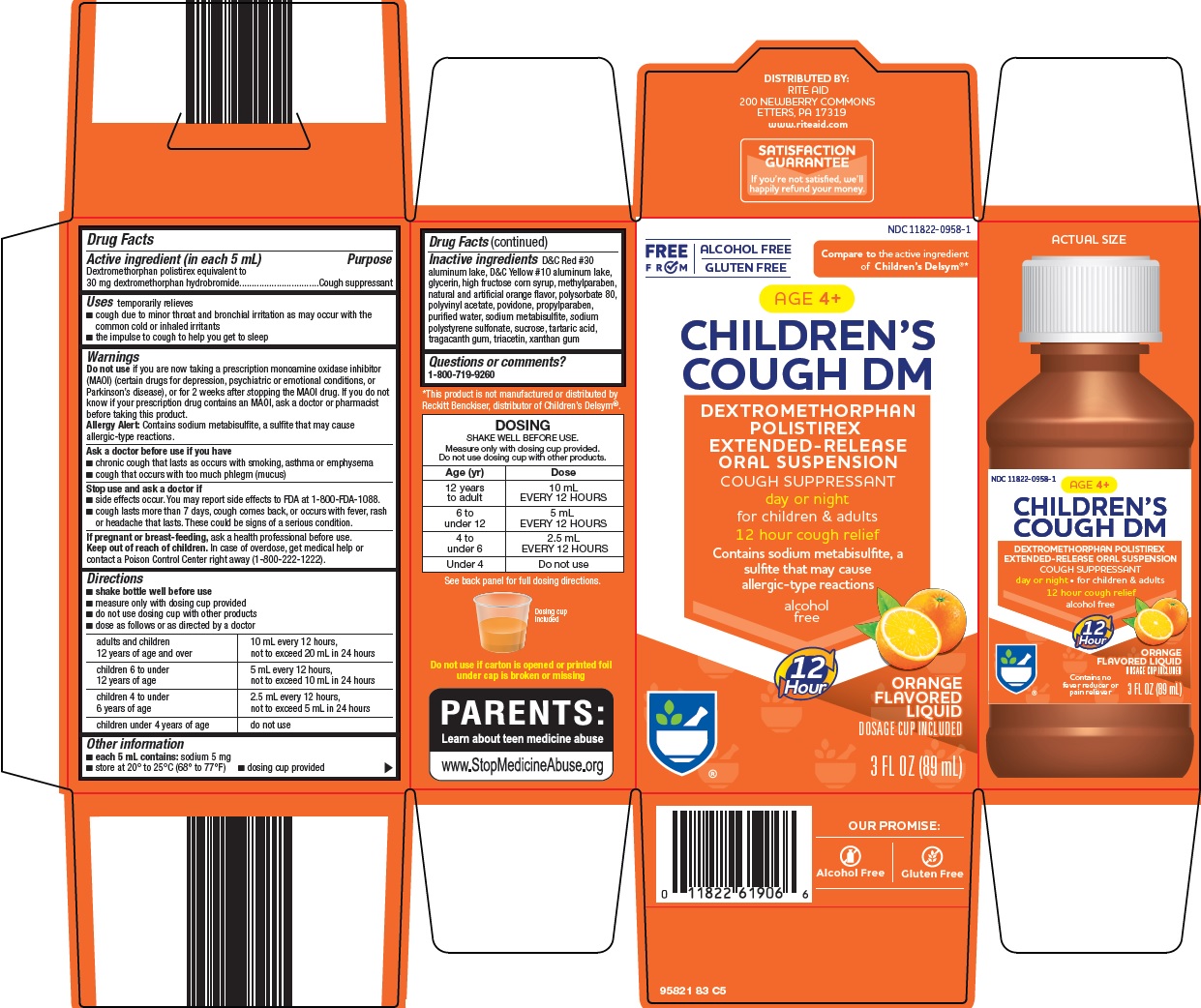 Pill image for Rite Aid Corporation Children’s Cough Dm Drug Facts