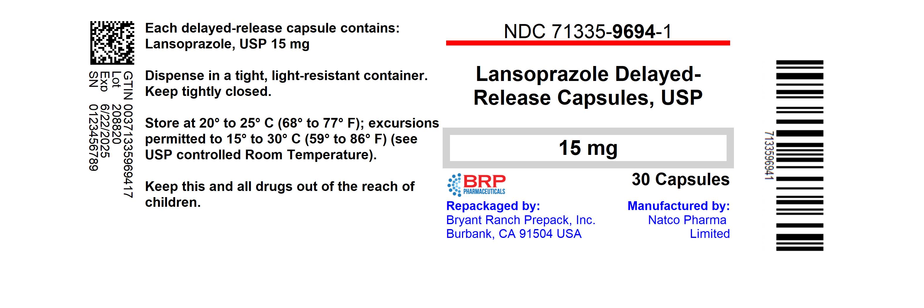 Pill image for lansoprazole delayed-release capsules usp, 15mg