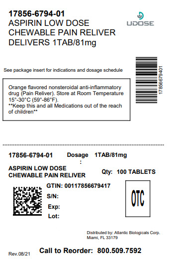 Pill image for Aspirin Low Dose Chew