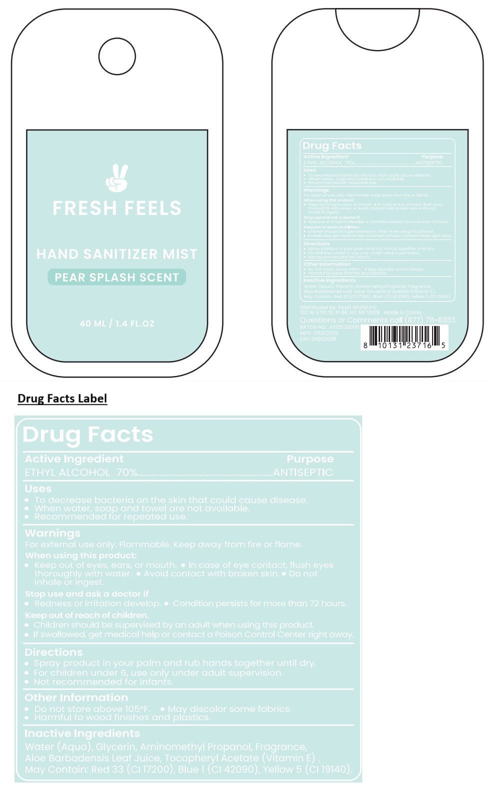 Pill image for Fresh Feels Hand Sanitizer Mist Pear Splash Scent