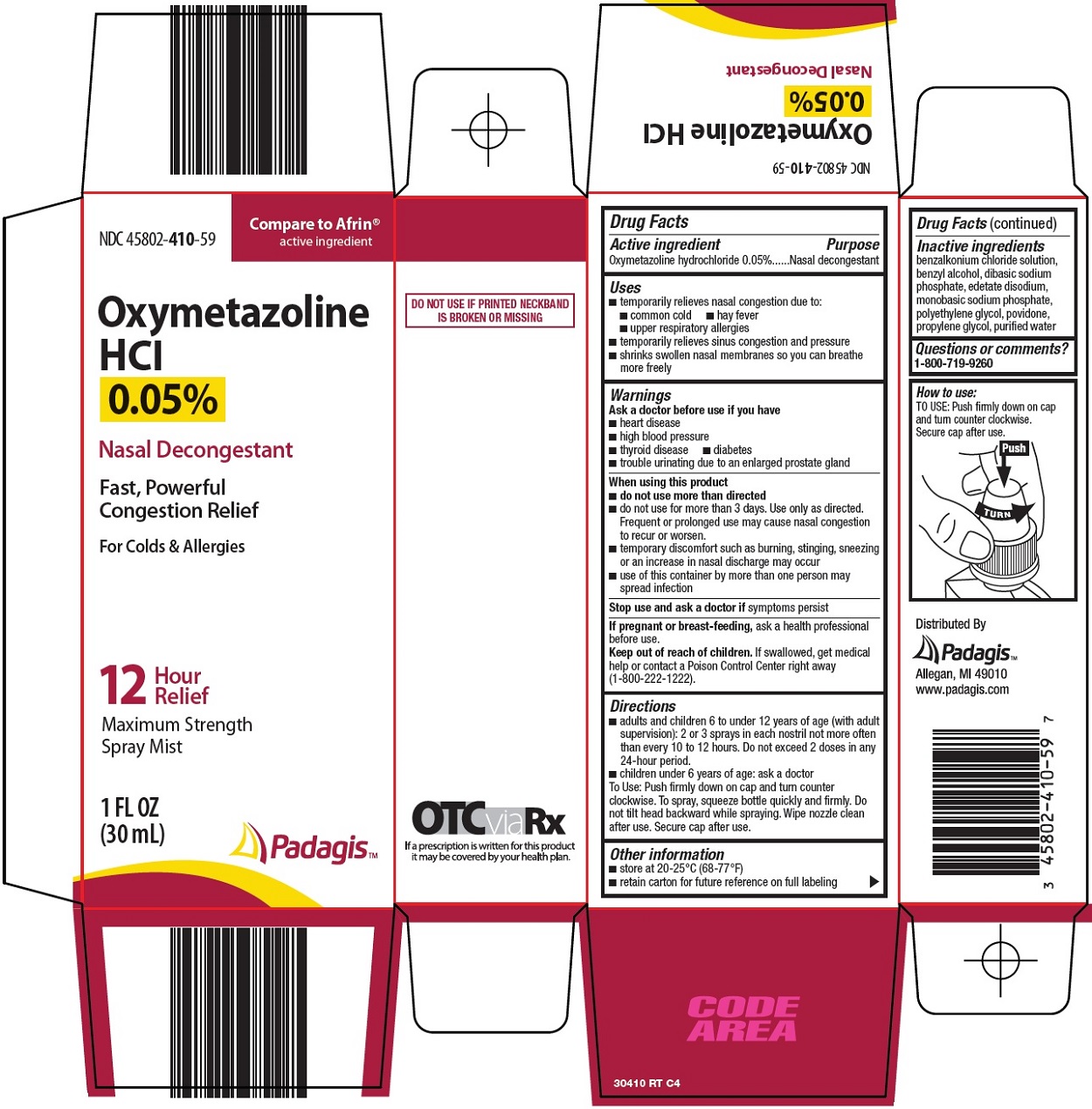 Pill image for Oxymetazoline Hcl 0.05% Drug Facts
