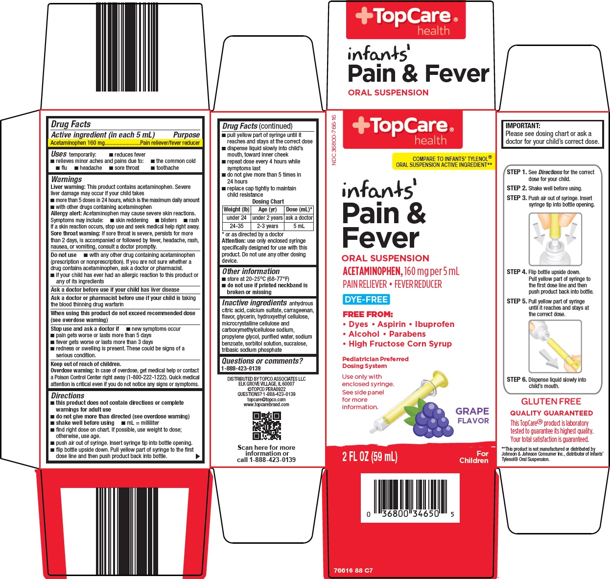 Pill image for Topco Associates Llc. Infants' Pain & Fever Drug Facts