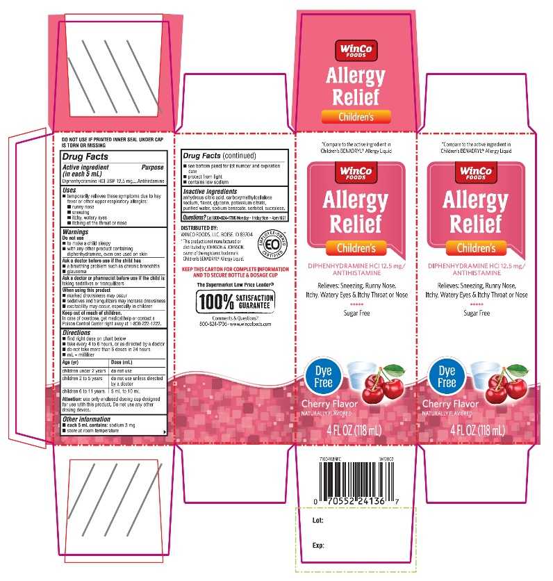 Pill image for Winco Food Dye-free Children’s Allergy Relief Cherry Flavor 4 Fl Oz 118 Ml