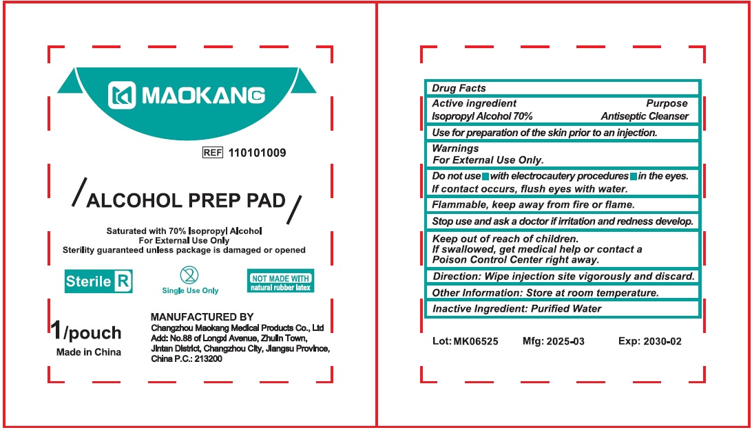 Pill image for maokang alcohol prep pad saturated with 70% isopropyl alcohol