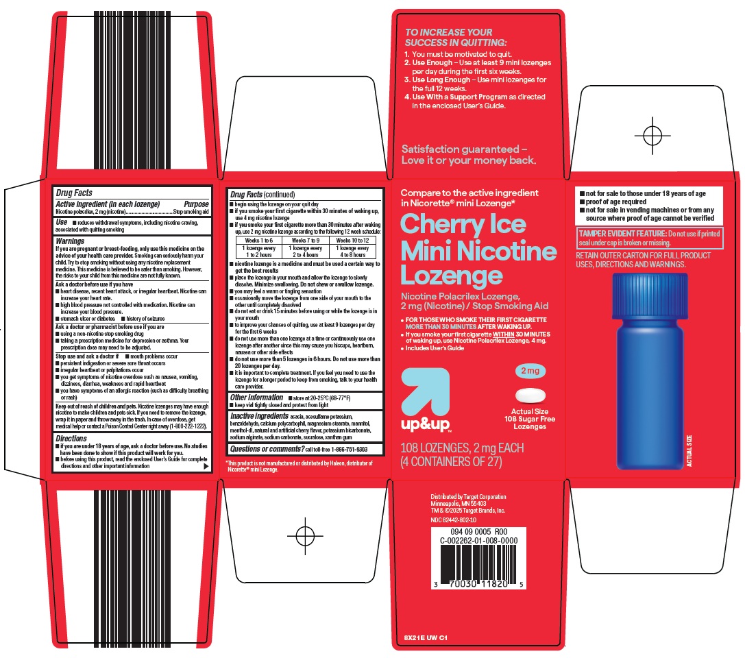 Pill image for target corporation cherry ice mini nicotine lozenge drug facts