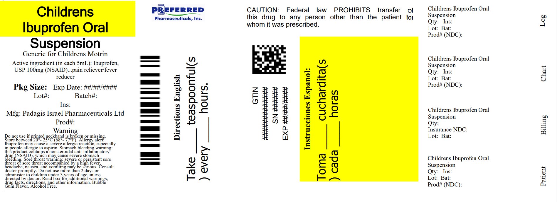 Pill image for Children’s Ibuprofen Drug Facts