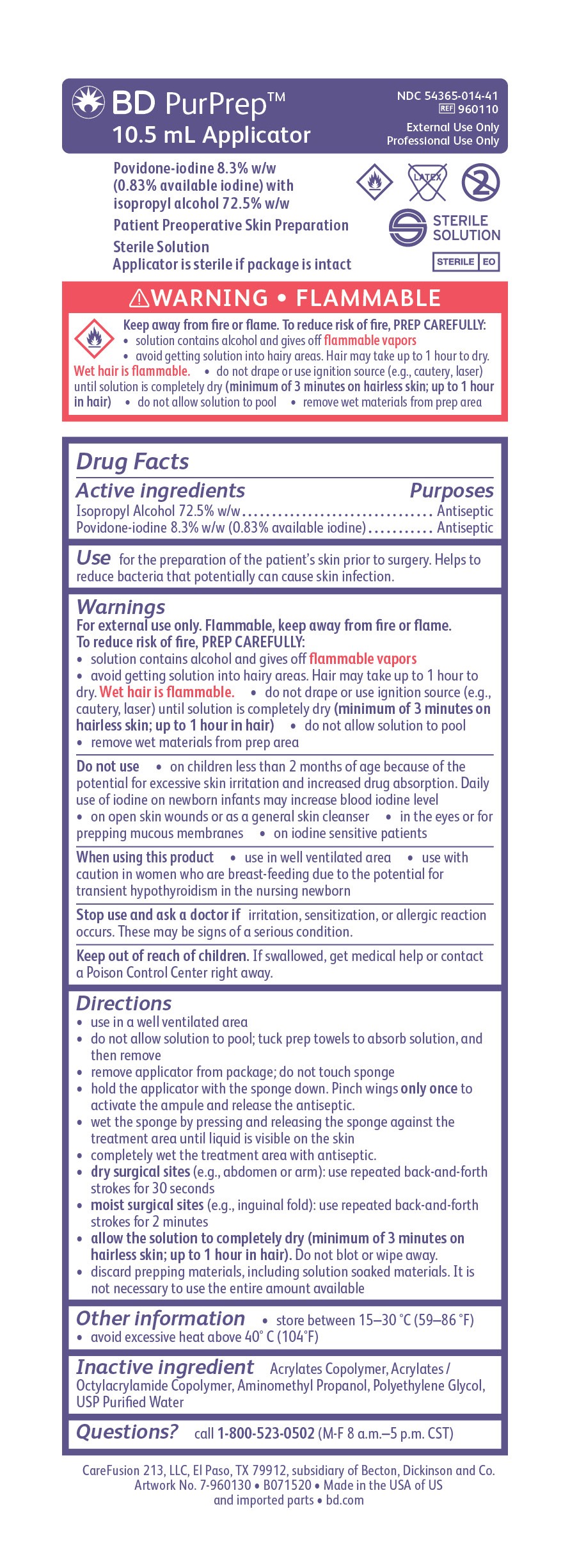 Pill image for Bd Purprep™ 10.5 Ml Applicator