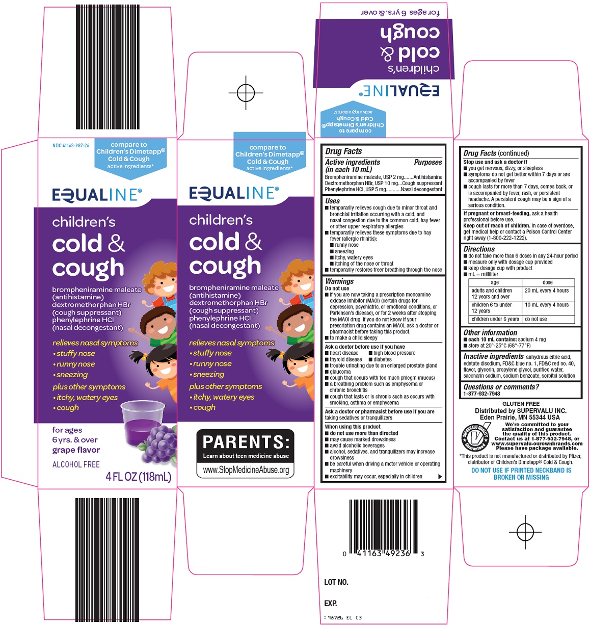 Pill image for Supervalu Inc. Children’s Cold & Cough Drug Facts