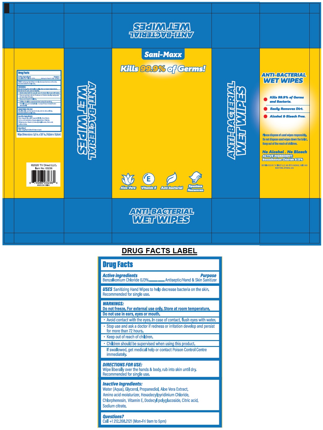 Pill image for Sani-maxx Anti-bacterial Wet Wipes