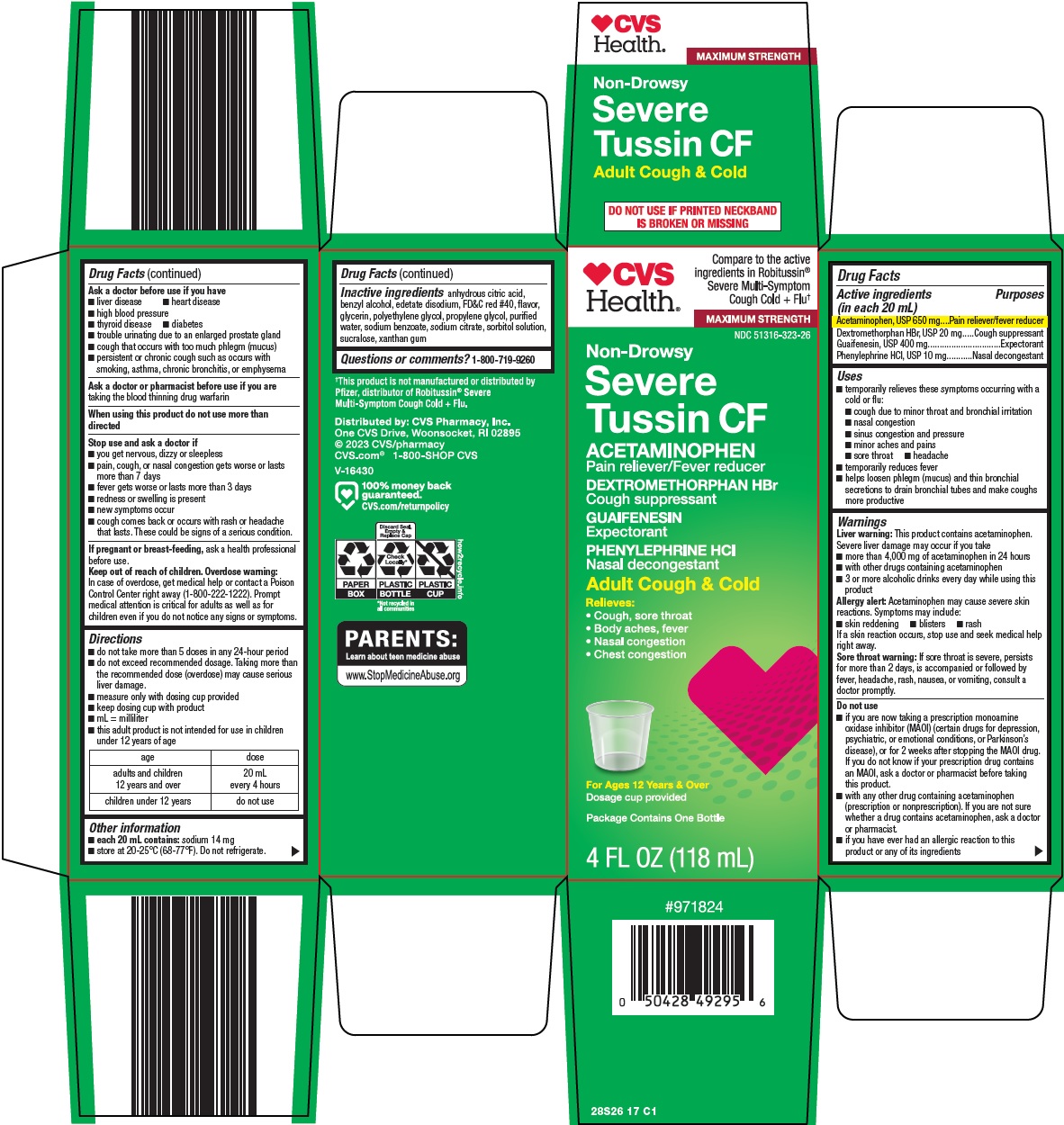 Pill image for Cvs Pharmacy, Inc. Severe Tussin Cf Drug Facts