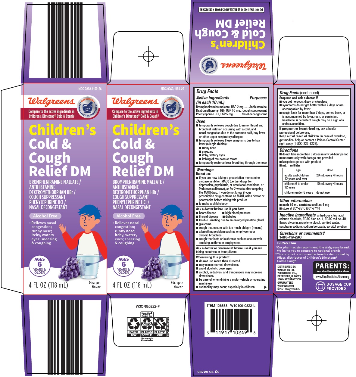 Pill image for Walgreen Co. Children’s Cold & Cough Relief Dm Drug Facts