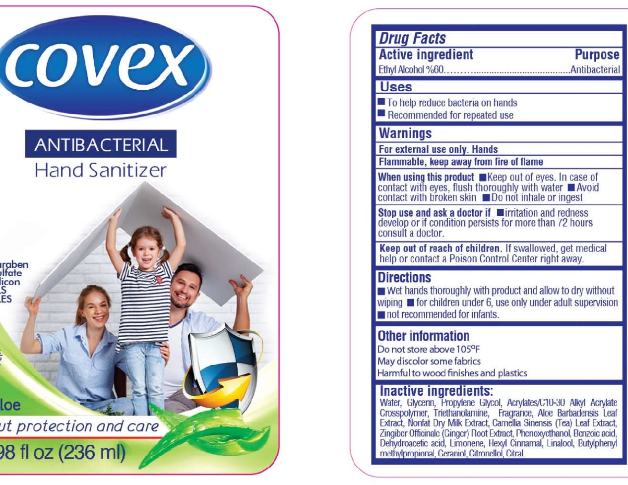 Pill image for covex antibacterial hand sanitizer, fresh aloe