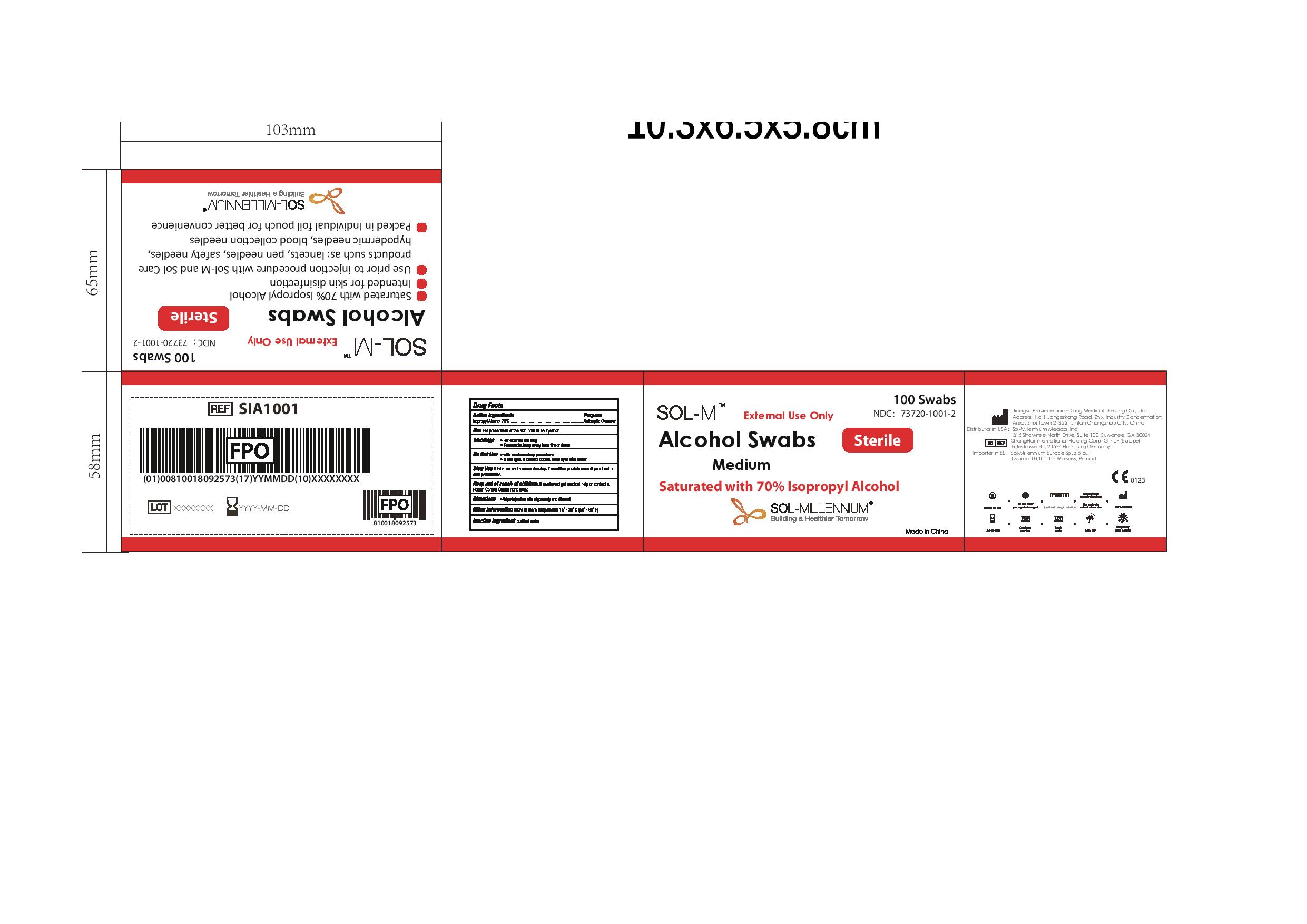 Pill image for Sol-m Alcohol Swabs Medium Sterile Box