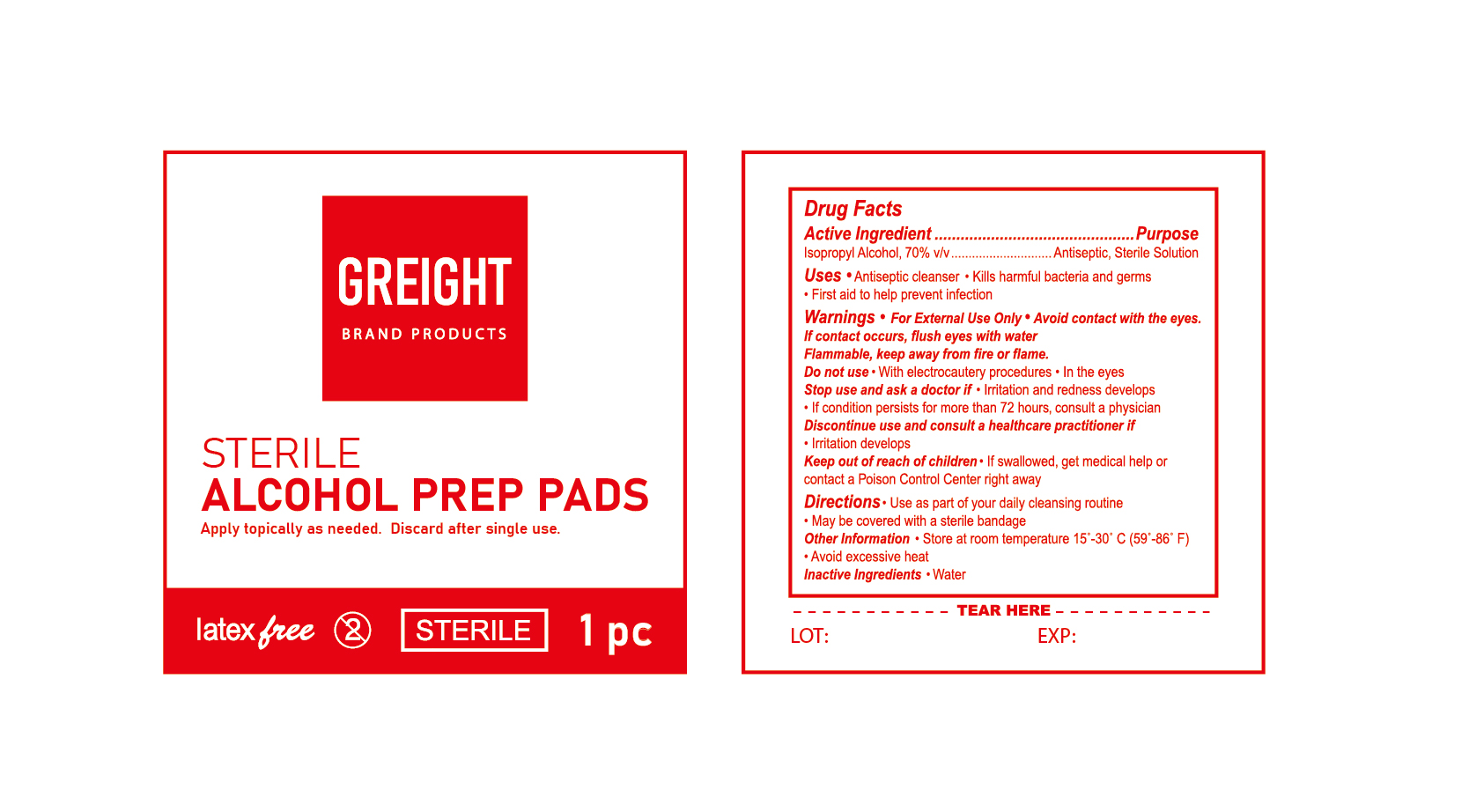 Pill image for Greight Sterile Alcohol Prep Pad - 1pc