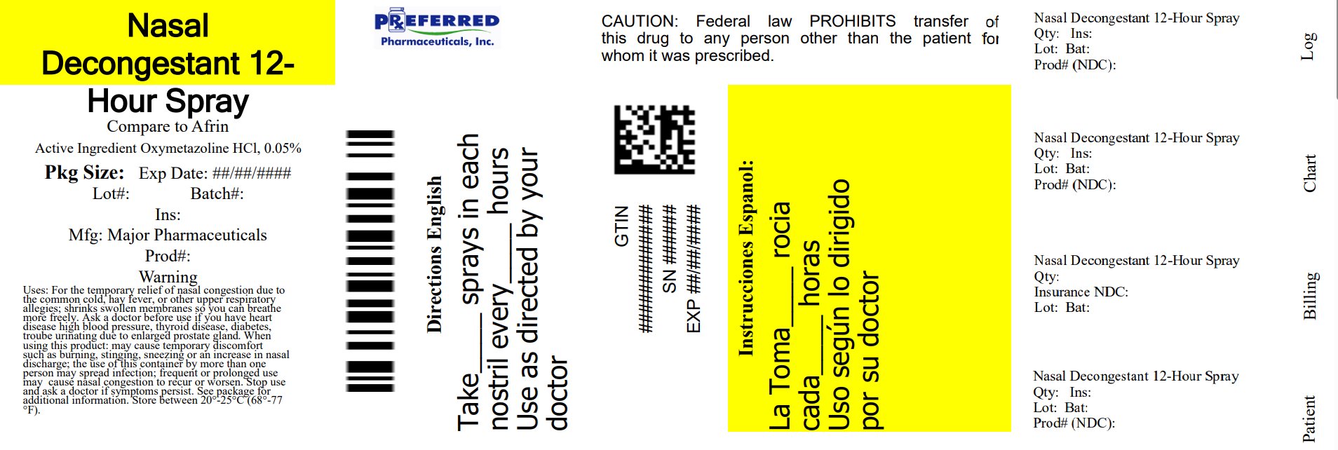 Pill image for Major Nasal Decongestant Spray No Drip 