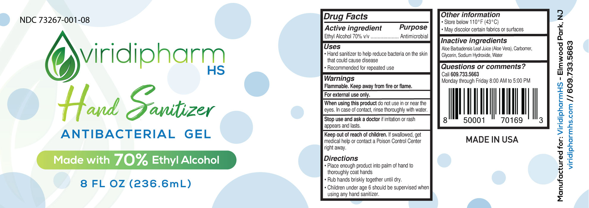 Pill image for Viridipharm Hand Sanitizer Antibacterial Gel