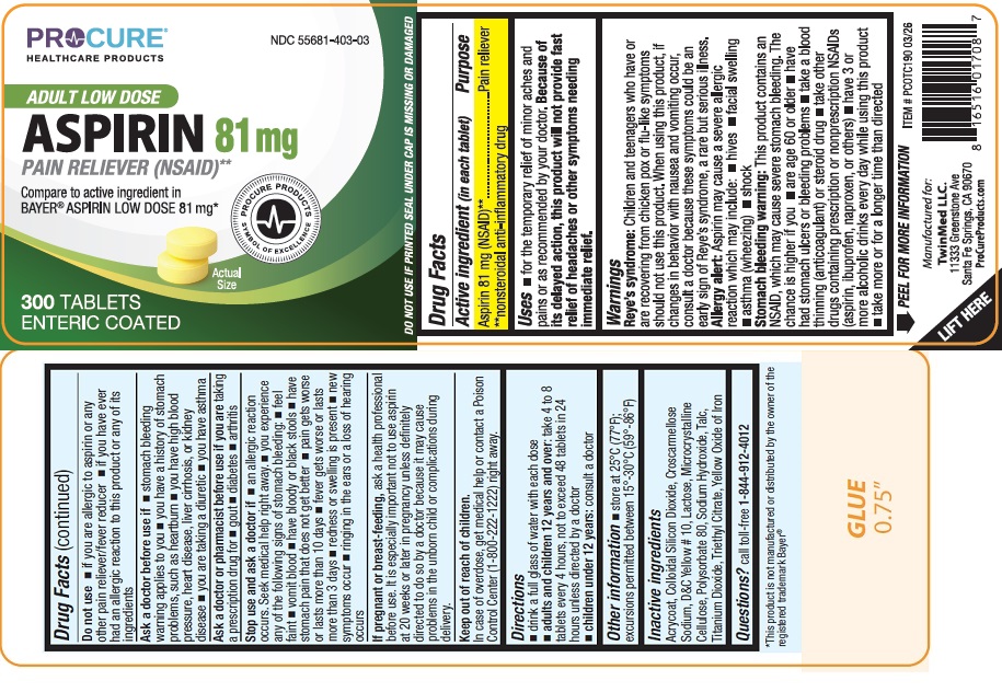 Pill image for Adult Low Dose Aspirin Delayed Release Tablets, 81 Mg